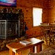 The fireplace in the Mountain Magic Cabin