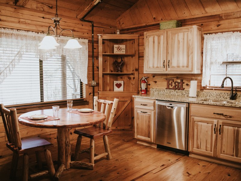 Another view of Valley Mist's remodeled fully furnished kitchen.