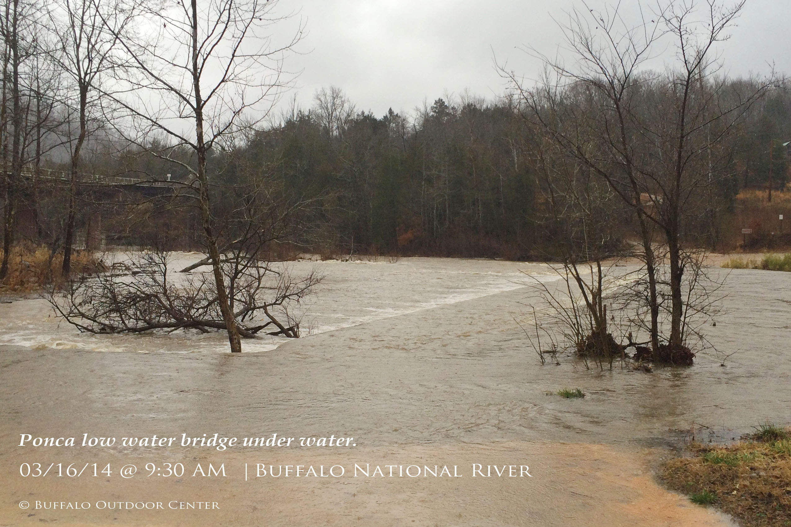 Ponca Arkansas Bridge Flooded Buffalo River