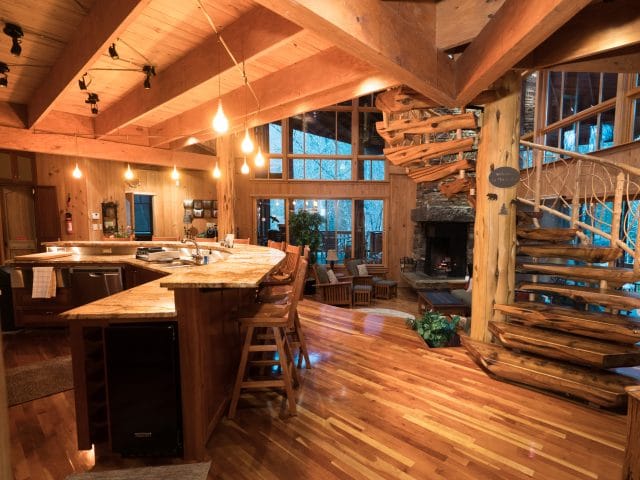 A view of the lodge's cooking and lounging area