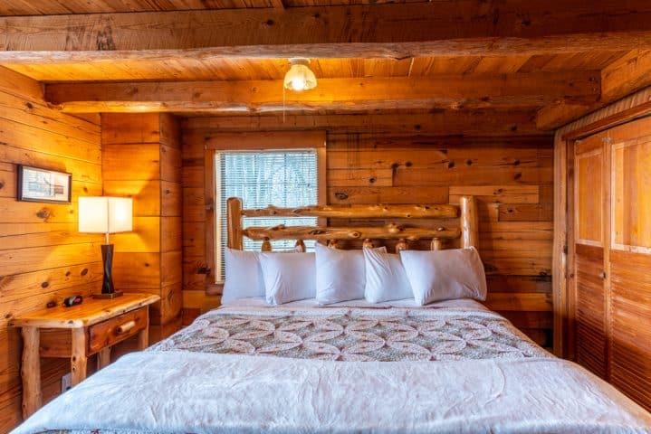 Master bedroom of Arkansas Cabin