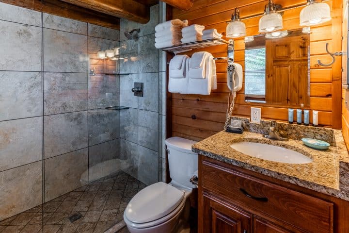 Cabin 1 features a fully-furnished modern showerbath.