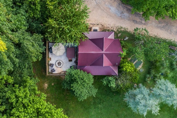 Creekside Cabin from above