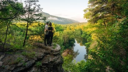 Couple on Hiking trail over Buffalo River