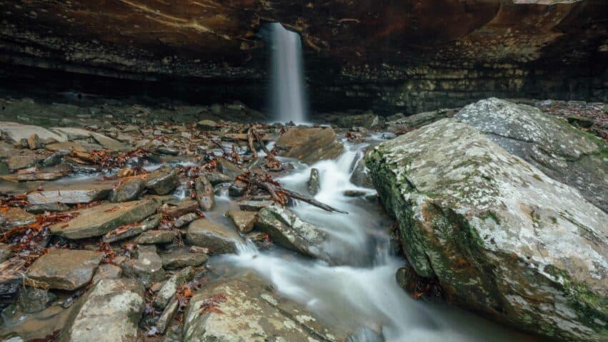 View of Glory Hole Falls along Dismal Creek.