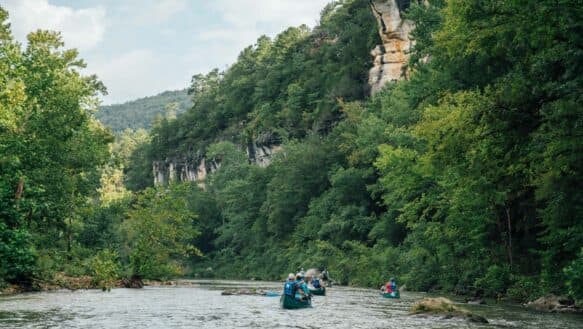 Towering bluffs along the upper Buffalo National River between Ponca and Kyle's Landing.