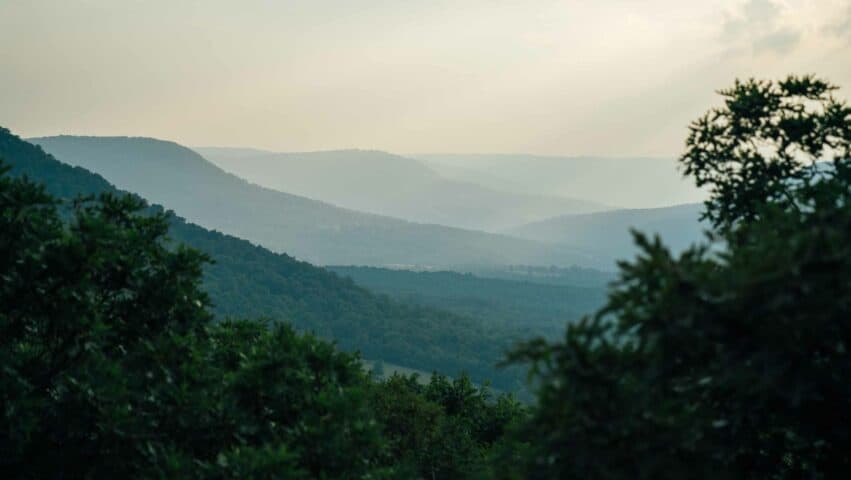 View over the mountains from the Round Top Mountain Trail.