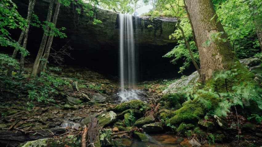 Hideout Falls viewed from the creek.