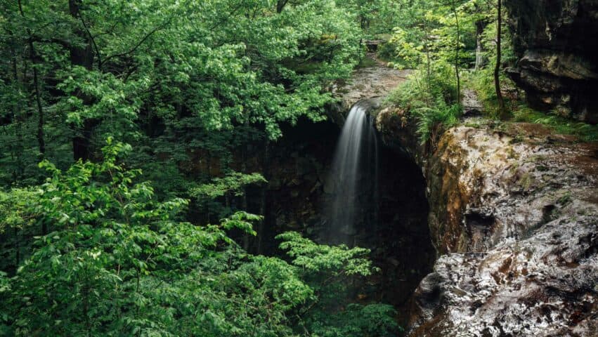 View from the top of Hideout Hollow Falls.