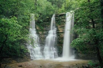 High water at Triple Falls in the Spring.