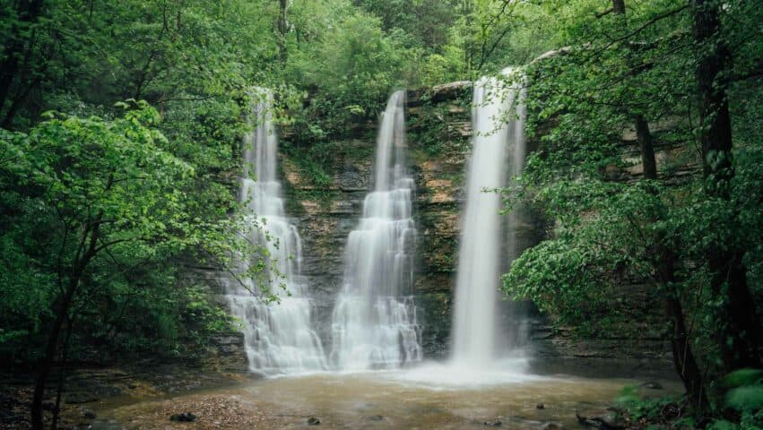 High water at Triple Falls in the Spring.