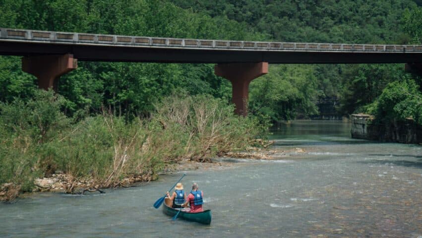 Canoeing Ponca to Kyle's Landing is the best of the Buffalo National River scenery.
