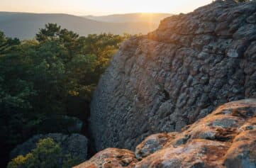 Sunset viewed from the edge of the Sam's Throne Overlook.