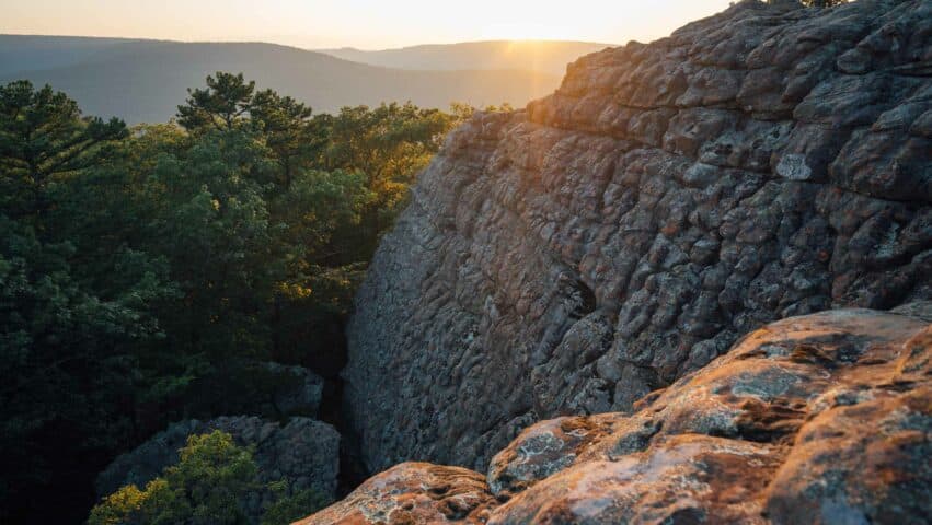 Sunset viewed from the edge of the Sam's Throne Overlook.