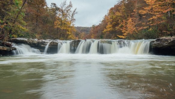 A view of Kings River Falls in the Autumn.