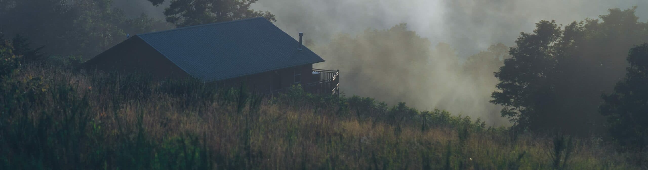 Cabin in the misty mountains