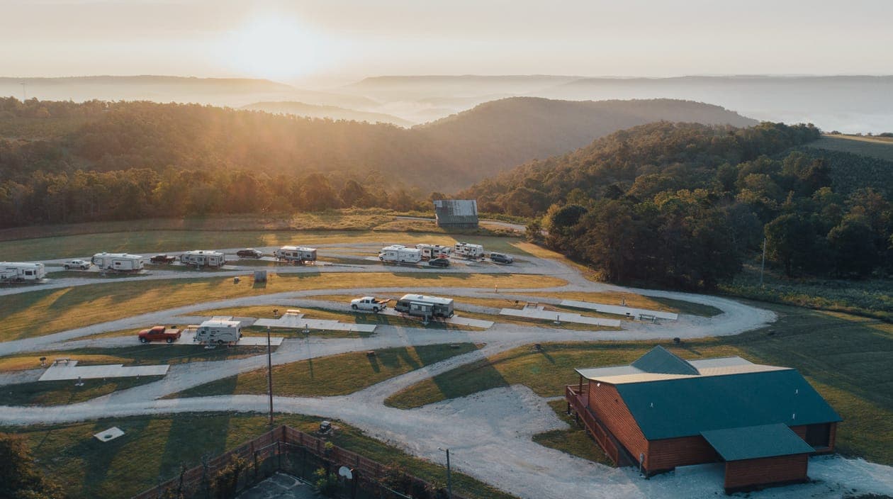 rv park at sunset