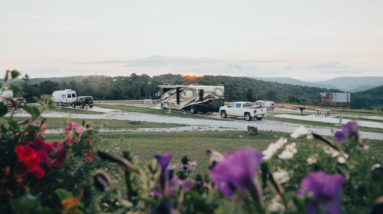 rv park at dusk