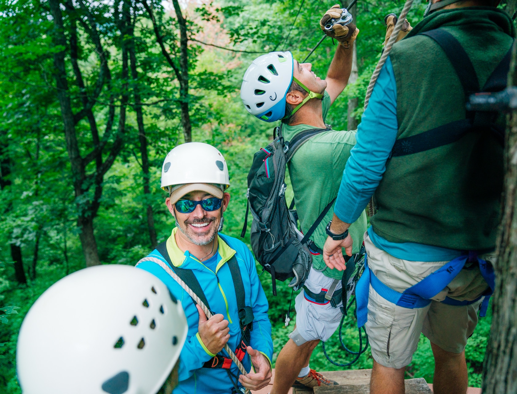 Corporate event on the Buffalo Outdoor Center zipline tour.