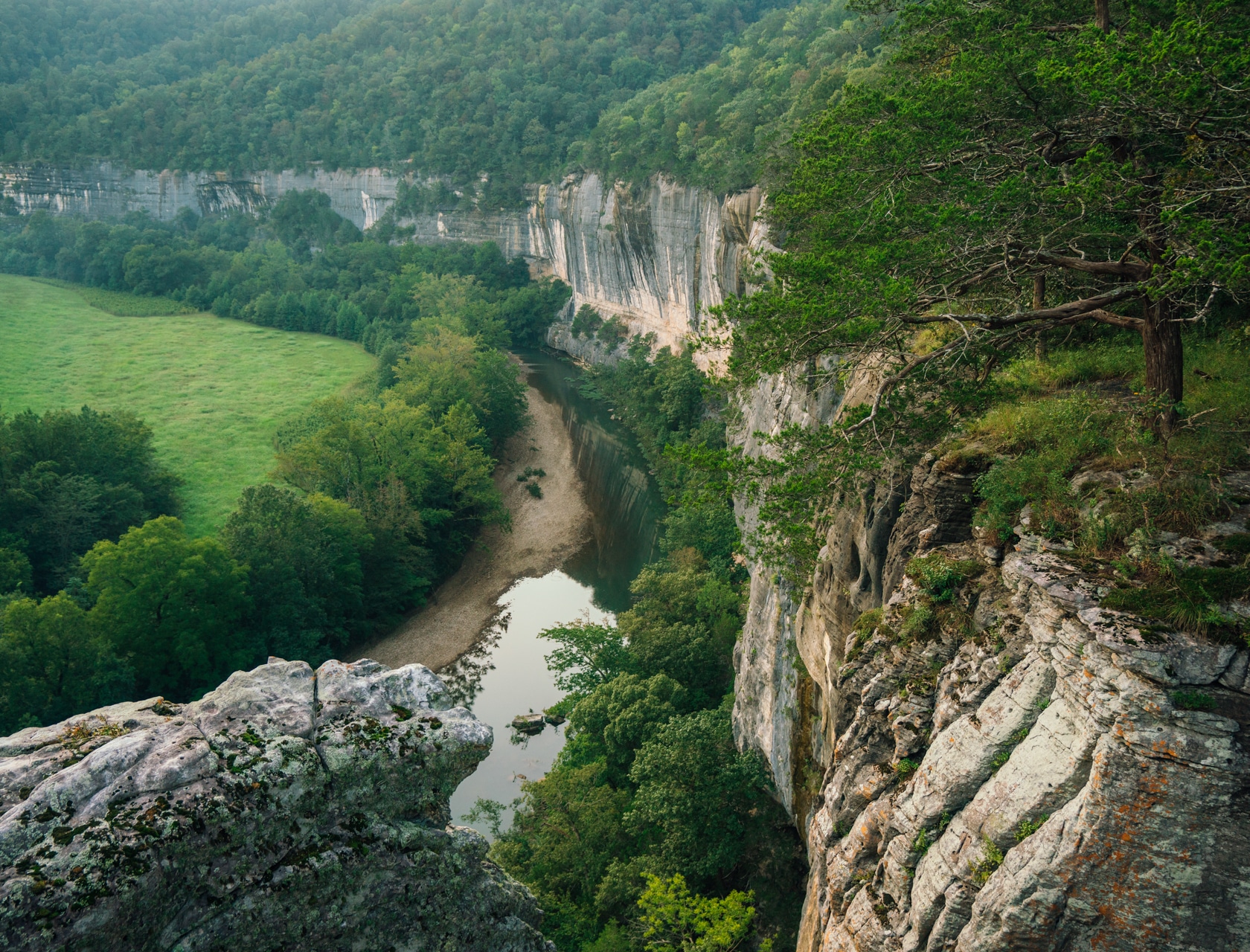 View over Buffalo River from Roark Bluff.