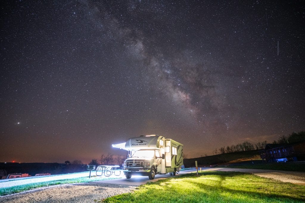 Dark sky with Milky Way over the BOC RV Park near Ponca, Arkansas.