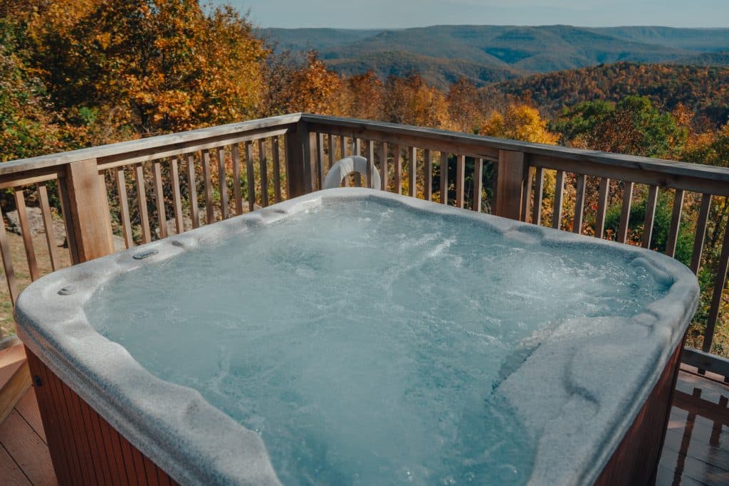 BOC Hot Tub and Mountain View during fall color.
