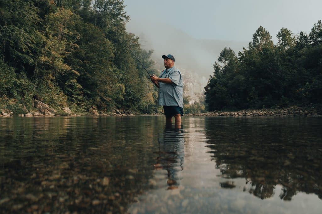 Spin fishing on Upper Buffalo National River
