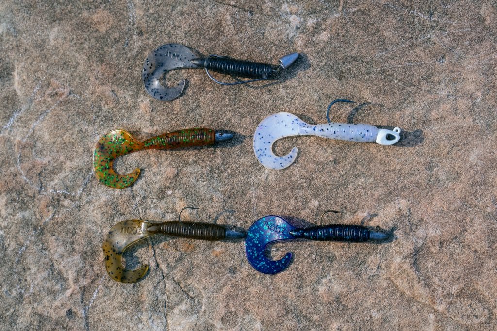 The single-tail grub is an excellent lure choice for spring fishing on the Buffalo National River.